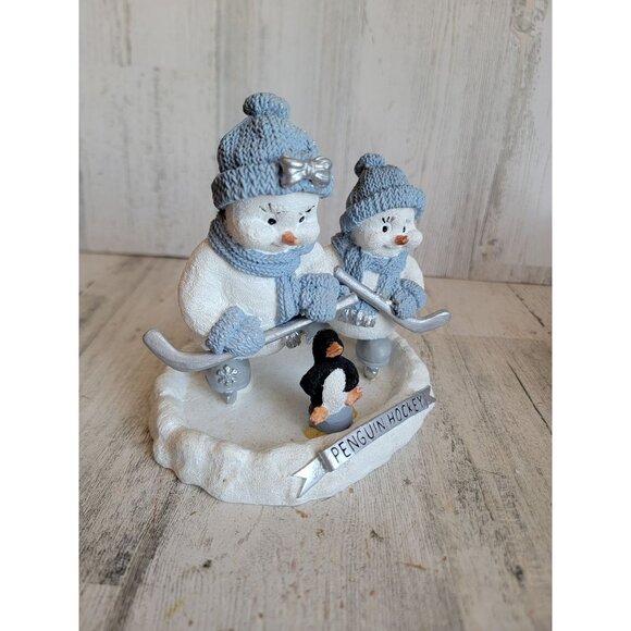 Encore Snowman Buddies penguin hockey collectible Xmas home decor figure - Picture 2 of 8